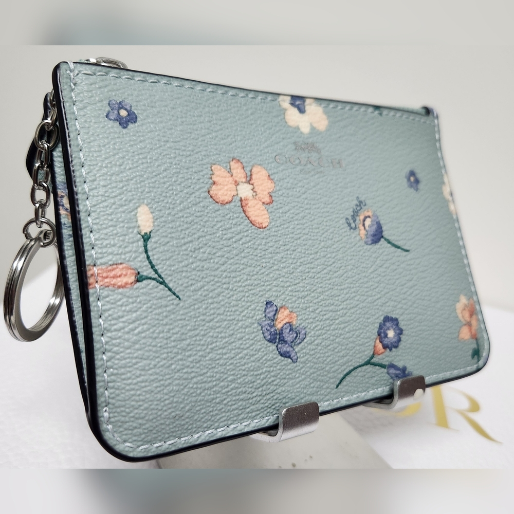COACH Light Teal Key Pouch NWT C1672G - Picture 2 of 13